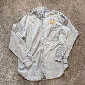 Vintage Briar Creek Purdue Boilermakers Light Wash Denim Button Down Shirt L